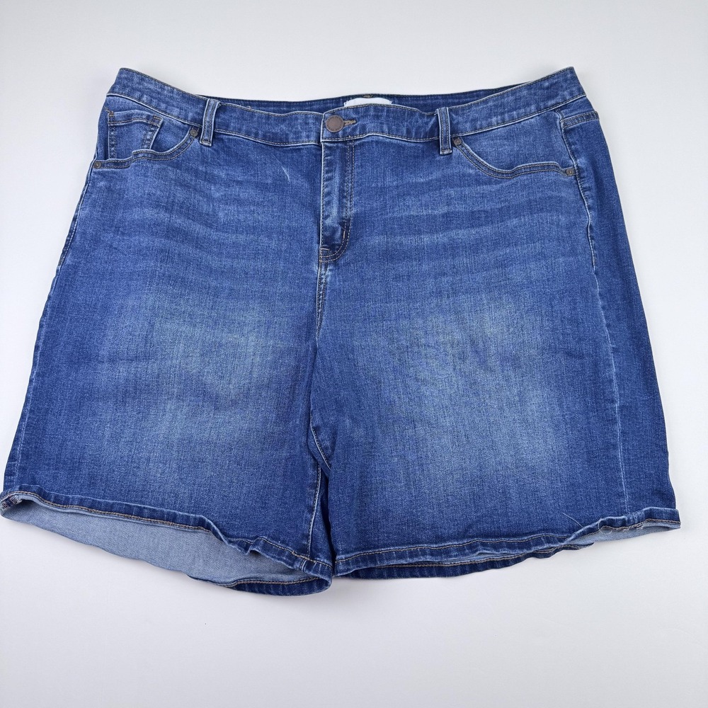 Lane Bryant Bermuda Shorts Womens 20 (41x7) Blue Denim Jean Stretch Casual